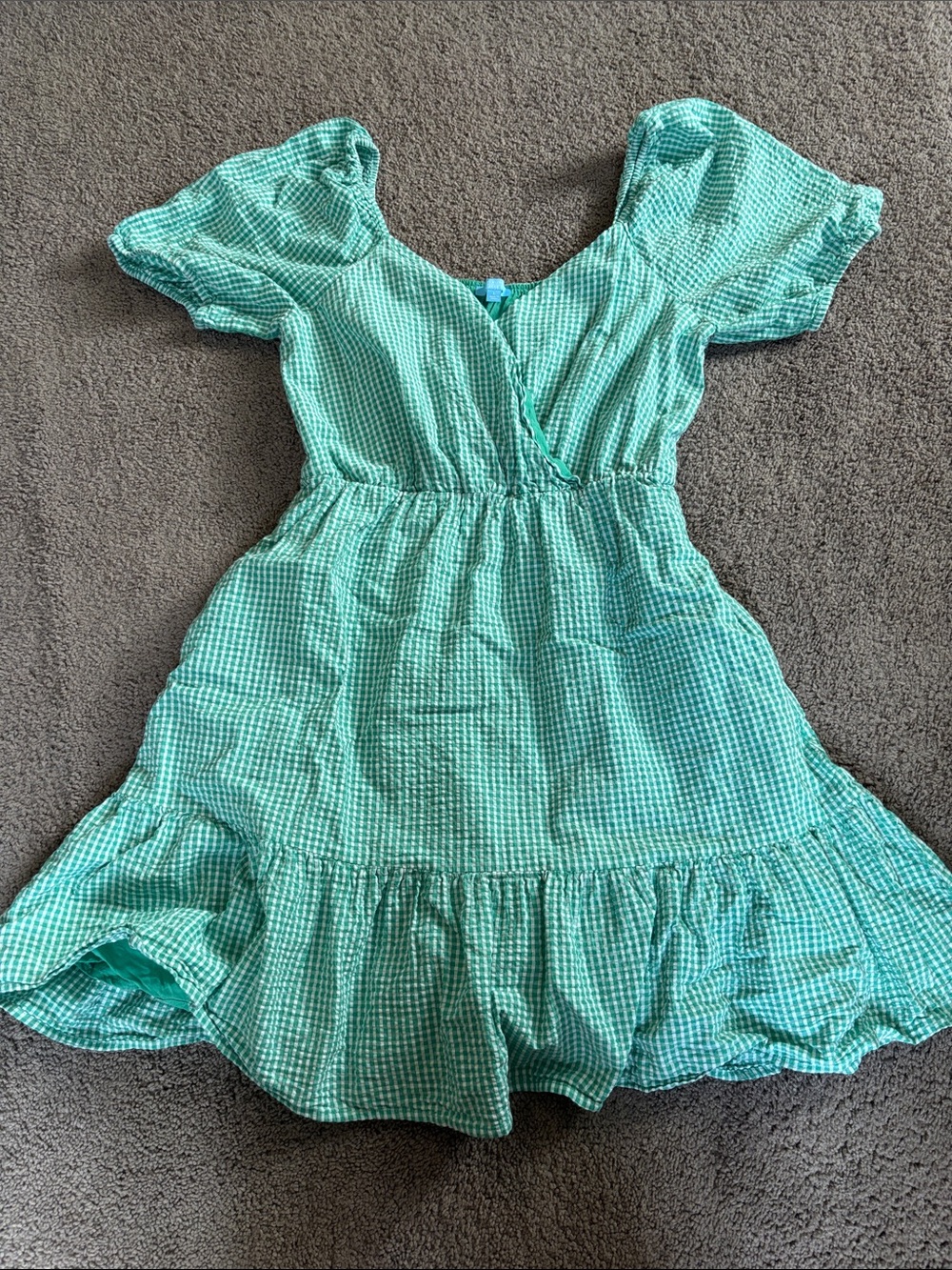 Green Gingham Summer Dress